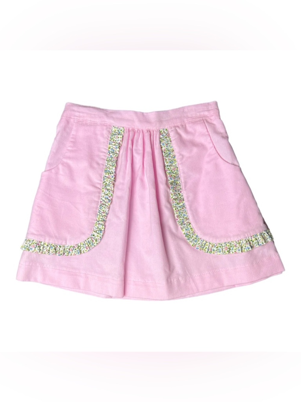 ANVY JOLIE SKIRT SPRING FLORAL Pink Green Corduroy Cotton Mini Girls’ Size 6x